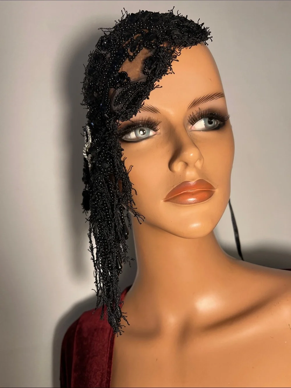 Elegant Black Beaded Choker Necklace Antique Style Black Gothic Necklace Choker